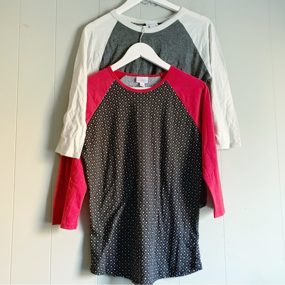 LULAROE 2 Randy Unisex Baseball Tee Bundle M